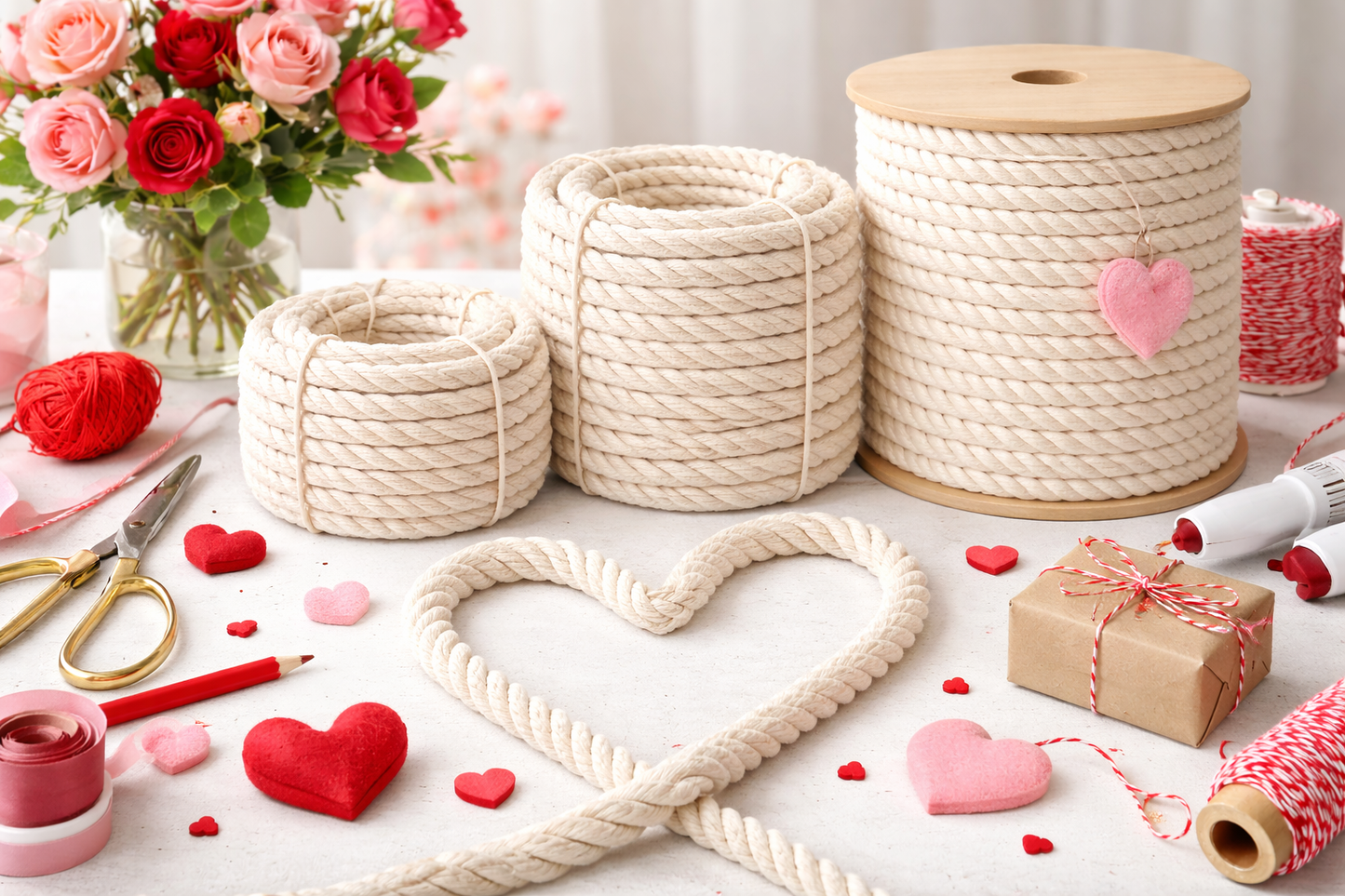 RopeHub 100% Cotton Twisted Rope Natural - Versatile - Made in North America