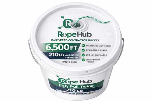 RopeHub Poly Pull Twine in Bucket - 6,500 FT - 210 LB Avg. Break Strength