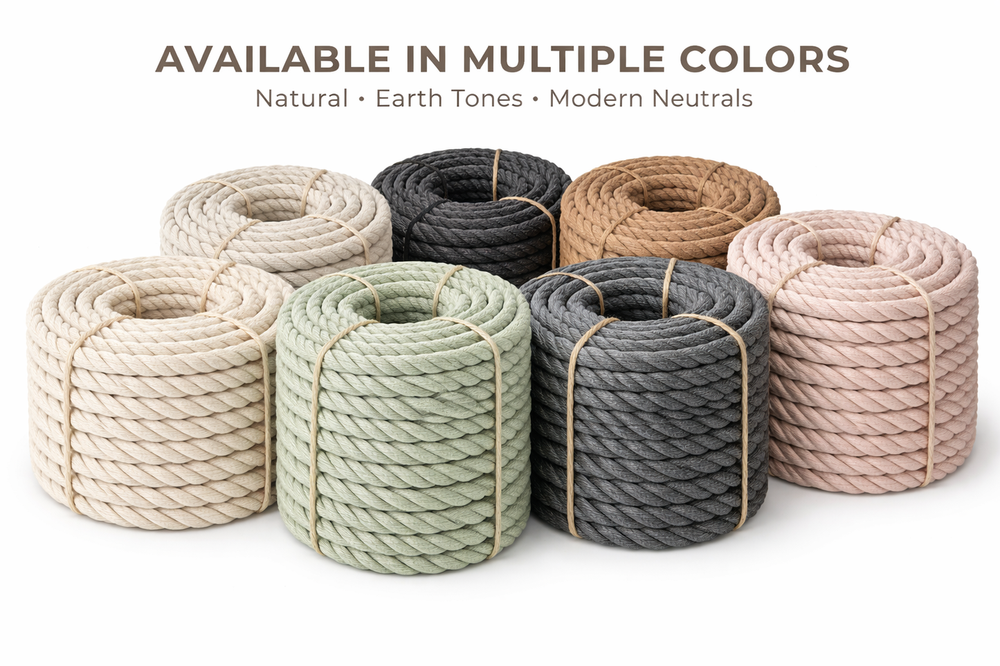 RopeHub 100% Cotton Twisted Rope Natural - Versatile - Made in North America