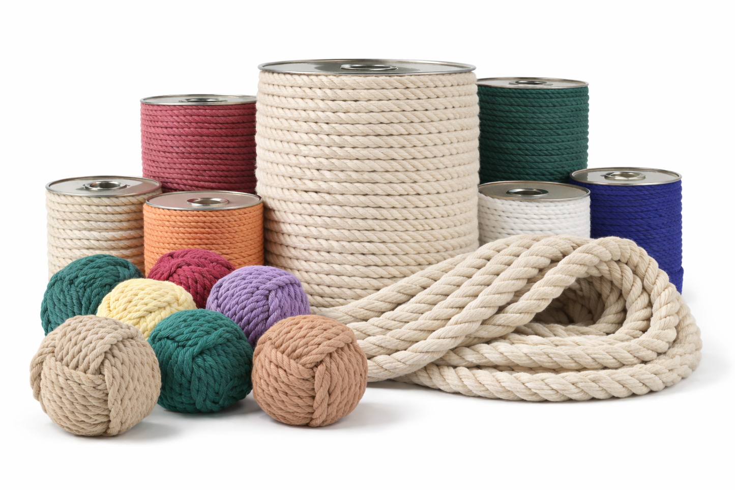 RopeHub 100% Cotton Twisted Rope Natural - Versatile - Made in North America