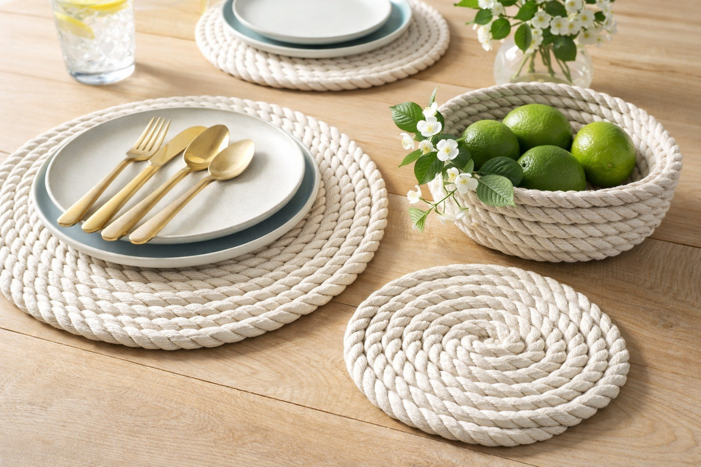 RopeHub 100% Cotton Twisted Rope Natural - Versatile - Made in North America