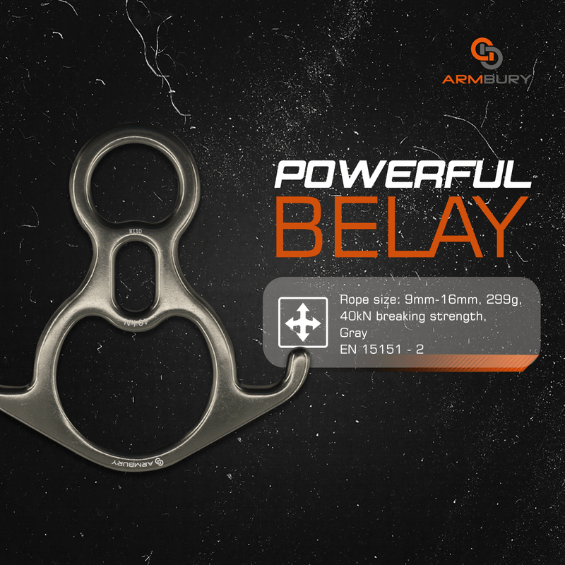 ARM-Belay-Figure8-Gray RopeHub Climbing Gear