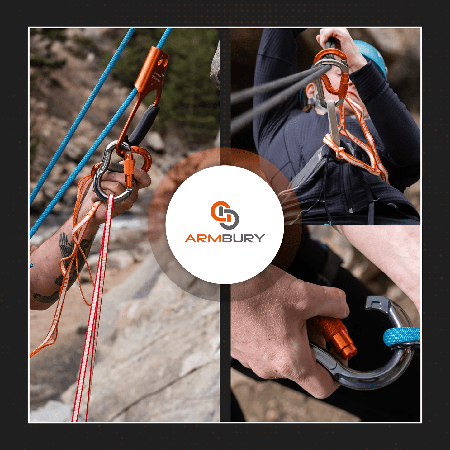 118mm x 76mm / Gray Orange / Hinge Triple ARM-Hinge-TripleLock RopeHub Climbing Gear