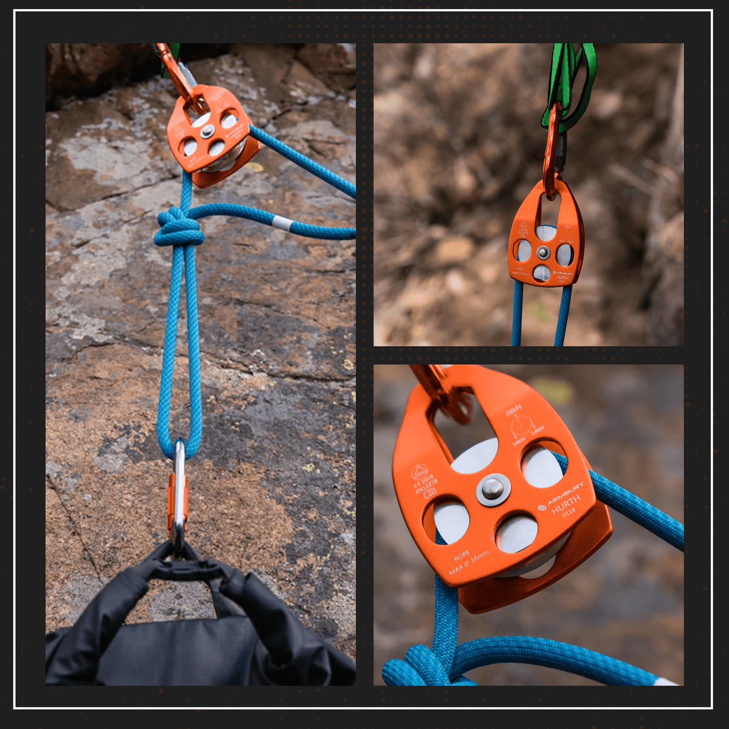 82mm x 127mm / Orange ARM-Pull-HurthMobileSingle-Orange RopeHub Climbing Gear