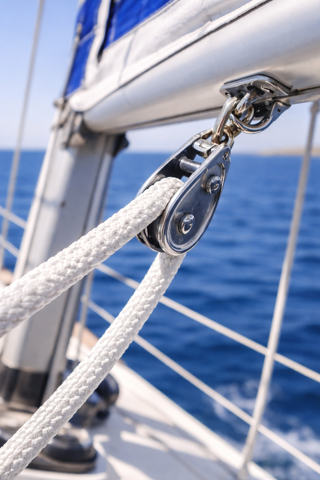 Solid Braid High-Performance Polyester Rope (White) — Flagpole Halyard / Marine Rigging Line (40–1000 ft)
