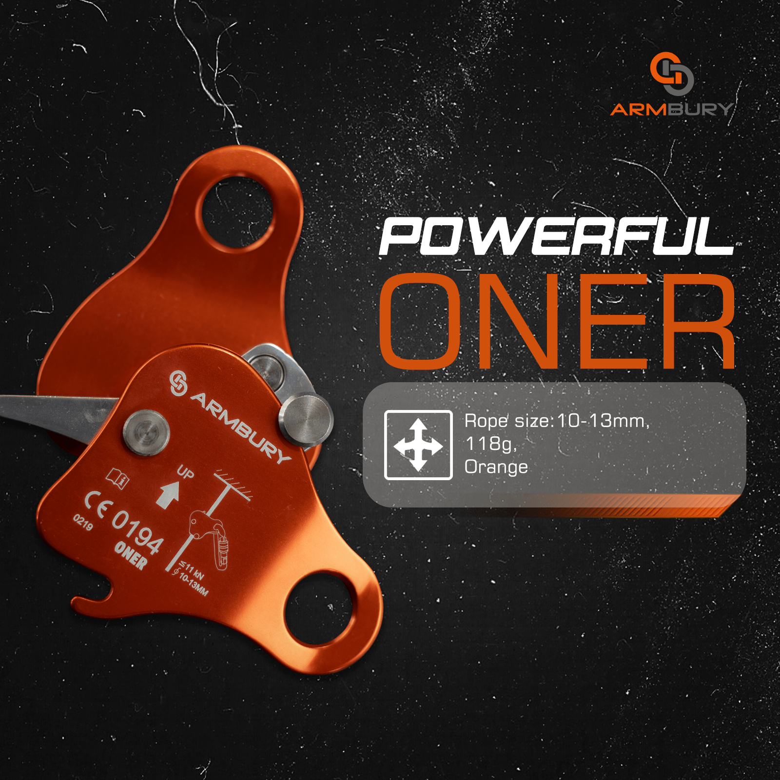 10-13mm / Orange ARM-Ascend-OC-Orange RopeHub Climbing Gear