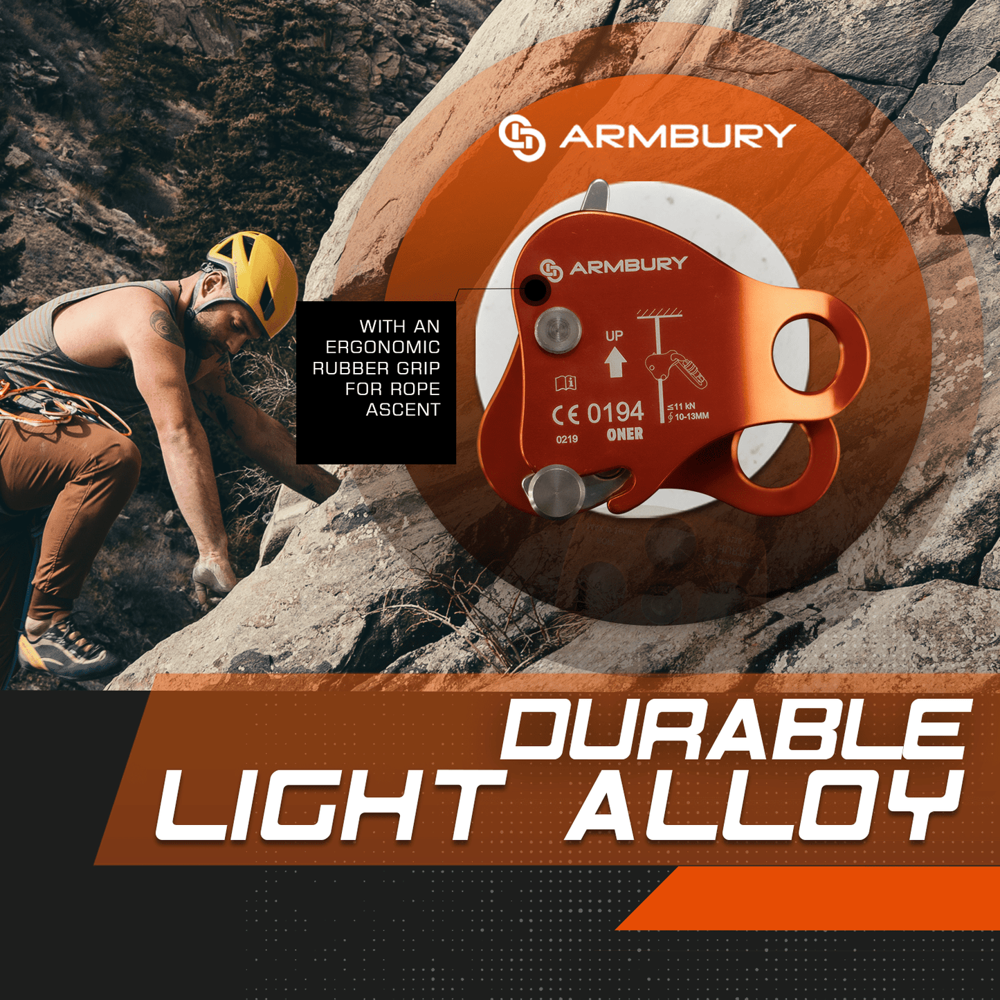 10-13mm / Orange ARM-Ascend-OC-Orange RopeHub Climbing Gear