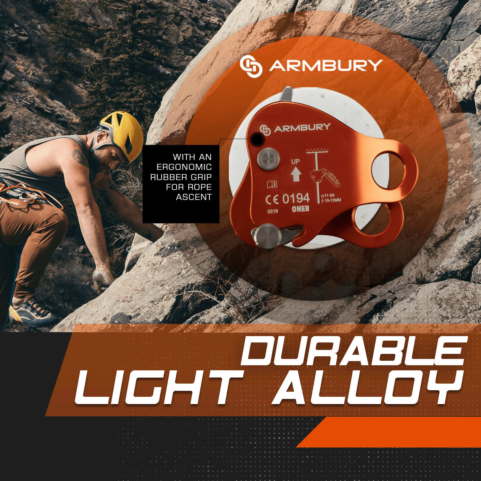 10-13mm / Orange ARM-Ascend-OC-Orange RopeHub Climbing Gear