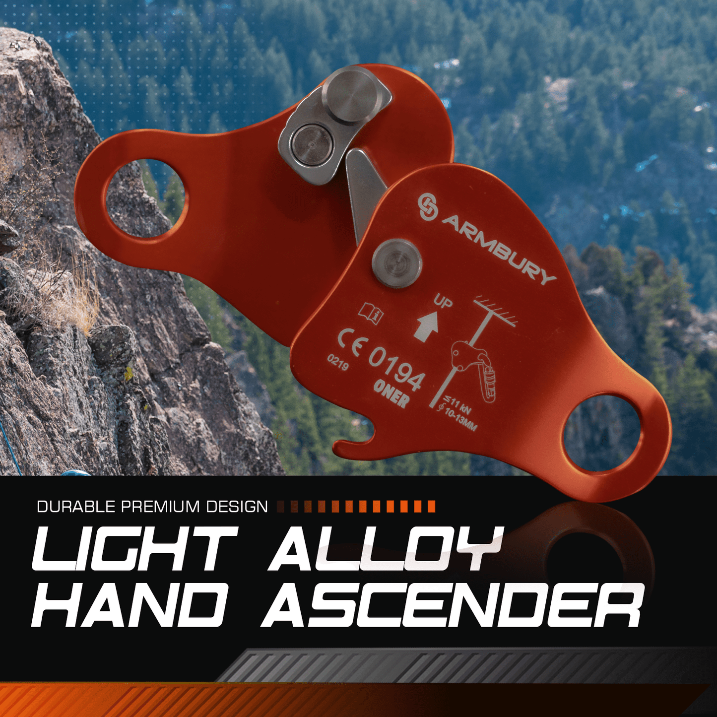 10-13mm / Orange ARM-Ascend-OC-Orange RopeHub Climbing Gear